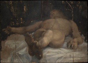 Dead Christ (Cristo morto), attributed to Camillo Procaccini, 1580 - 1590, 16th Century, oil on board, 54 x 76 cm